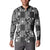 Black Palaka Japanese Patterns Button Sweatshirt Koi Fish Asanoha Sakura Patchwork Stylized - Polynesian Pride