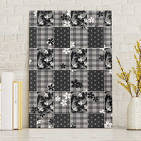 Black Palaka Japanese Patterns Canvas Wall Art Koi Fish Asanoha Sakura Patchwork Stylized LT14 Without Frame Black - Polynesian Pride