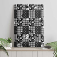 Black Palaka Japanese Patterns Canvas Wall Art Koi Fish Asanoha Sakura Patchwork Stylized LT14 - Polynesian Pride