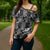 Black Palaka Japanese Patterns Cross Shoulder Shirt Koi Fish Asanoha Sakura Patchwork Stylized - Polynesian Pride