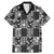 Black Palaka Japanese Patterns Family Matching Mermaid Dress and Hawaiian Shirt Koi Fish Asanoha Sakura Patchwork Stylized - Polynesian Pride
