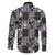 Black Palaka Japanese Patterns Family Matching Mermaid Dress and Hawaiian Shirt Koi Fish Asanoha Sakura Patchwork Stylized - Polynesian Pride