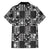 Black Palaka Japanese Patterns Family Matching Off The Shoulder Long Sleeve Dress and Hawaiian Shirt Koi Fish Asanoha Sakura Patchwork Stylized - Polynesian Pride