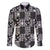 Black Palaka Japanese Patterns Family Matching Off The Shoulder Long Sleeve Dress and Hawaiian Shirt Koi Fish Asanoha Sakura Patchwork Stylized - Polynesian Pride