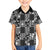Black Palaka Japanese Patterns Family Matching Off The Shoulder Long Sleeve Dress and Hawaiian Shirt Koi Fish Asanoha Sakura Patchwork Stylized - Polynesian Pride