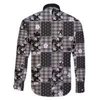 Black Palaka Japanese Patterns Family Matching Tank Maxi Dress and Hawaiian Shirt Koi Fish Asanoha Sakura Patchwork Stylized - Polynesian Pride