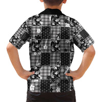Black Palaka Japanese Patterns Hawaiian Shirt Koi Fish Asanoha Sakura Patchwork Stylized - Polynesian Pride