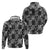 Black Palaka Japanese Patterns Hoodie Koi Fish Asanoha Sakura Patchwork Stylized - Polynesian Pride
