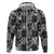 Black Palaka Japanese Patterns Hoodie Koi Fish Asanoha Sakura Patchwork Stylized - Polynesian Pride