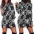 Black Palaka Japanese Patterns Hoodie Dress Koi Fish Asanoha Sakura Patchwork Stylized - Polynesian Pride