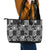 Black Palaka Japanese Patterns Leather Tote Bag Koi Fish Asanoha Sakura Patchwork Stylized - Polynesian Pride
