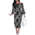 Black Palaka Japanese Patterns Off The Shoulder Long Sleeve Dress Koi Fish Asanoha Sakura Patchwork Stylized - Polynesian Pride