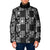 Black Palaka Japanese Patterns Padded Jacket Koi Fish Asanoha Sakura Patchwork Stylized - Polynesian Pride