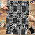 Black Palaka Japanese Patterns Puzzle Koi Fish Asanoha Sakura Patchwork Stylized - Polynesian Pride