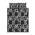 Black Palaka Japanese Patterns Quilt Bed Set Koi Fish Asanoha Sakura Patchwork Stylized - Polynesian Pride