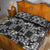 Black Palaka Japanese Patterns Quilt Bed Set Koi Fish Asanoha Sakura Patchwork Stylized - Polynesian Pride