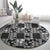 Black Palaka Japanese Patterns Round Carpet Koi Fish Asanoha Sakura Patchwork Stylized - Polynesian Pride