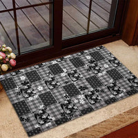 Black Palaka Japanese Patterns Rubber Doormat Koi Fish Asanoha Sakura Patchwork Stylized LT14 - Polynesian Pride