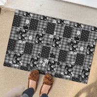 Black Palaka Japanese Patterns Rubber Doormat Koi Fish Asanoha Sakura Patchwork Stylized LT14 - Polynesian Pride