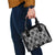 Black Palaka Japanese Patterns Shoulder Handbag Koi Fish Asanoha Sakura Patchwork Stylized - Polynesian Pride