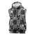 Black Palaka Japanese Patterns Sleeveless Hoodie Koi Fish Asanoha Sakura Patchwork Stylized - Polynesian Pride