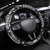 Black Palaka Japanese Patterns Steering Wheel Cover Koi Fish Asanoha Sakura Patchwork Stylized - Polynesian Pride