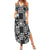 Black Palaka Japanese Patterns Summer Maxi Dress Koi Fish Asanoha Sakura Patchwork Stylized - Polynesian Pride
