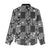 Black Palaka Japanese Patterns Women Casual Shirt Koi Fish Asanoha Sakura Patchwork Stylized - Polynesian Pride