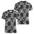 Black Palaka Japanese Patterns Women V-Neck T-Shirt Koi Fish Asanoha Sakura Patchwork Stylized - Polynesian Pride