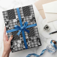 Black Palaka Japanese Patterns Wrapping Paper Koi Fish Asanoha Sakura Patchwork Stylized LT14 - Polynesian Pride