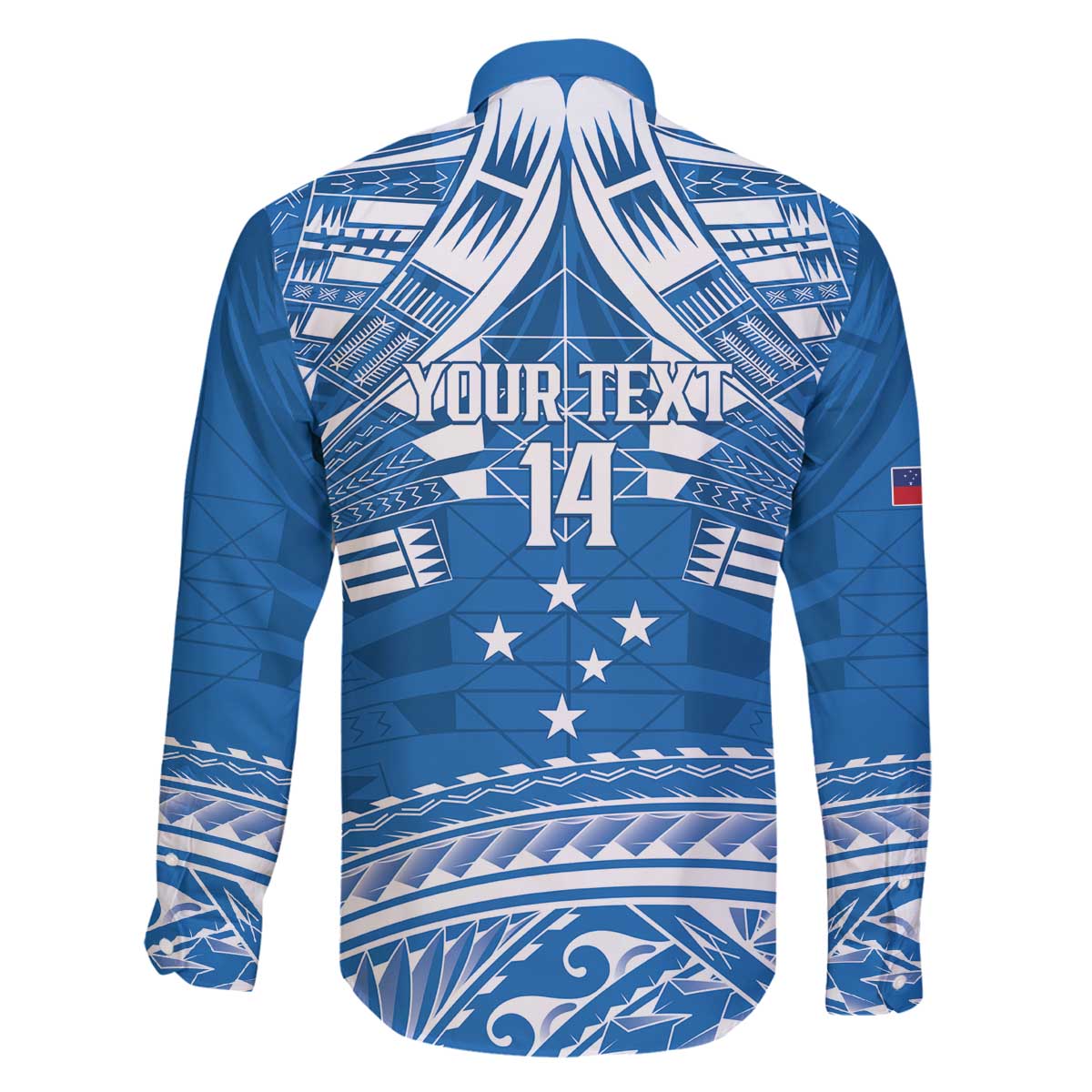Toa Samoa Rugby Custom Family Matching Off The Shoulder Long Sleeve Dress and Hawaiian Shirt Uso aso uma Samoan Pattern Blue - Polynesian Pride