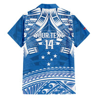 Toa Samoa Rugby Custom Family Matching Short Sleeve Bodycon Dress and Hawaiian Shirt Uso aso uma Samoan Pattern Blue - Polynesian Pride
