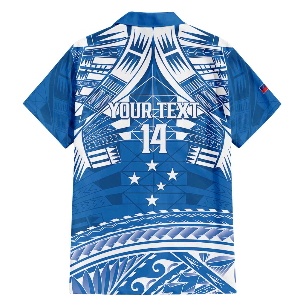 Toa Samoa Rugby Custom Family Matching Tank Maxi Dress and Hawaiian Shirt Uso aso uma Samoan Pattern Blue - Polynesian Pride