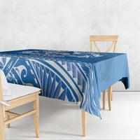 Toa Samoa Rugby Custom Tablecloth Uso aso uma Samoan Pattern Blue - Polynesian Pride