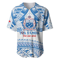 Toa Samoa Rugby Custom Baseball Jersey Uso aso uma Samoan Pattern White - Polynesian Pride