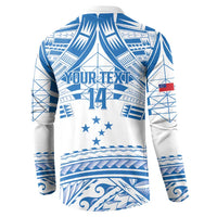 Toa Samoa Rugby Custom Button Sweatshirt Uso aso uma Samoan Pattern White - Polynesian Pride