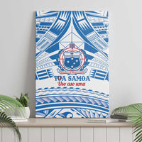 Toa Samoa Rugby Custom Canvas Wall Art Uso aso uma Samoan Pattern White - Polynesian Pride