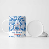 Toa Samoa Rugby Custom Ceramic Mug Uso aso uma Samoan Pattern White - Polynesian Pride