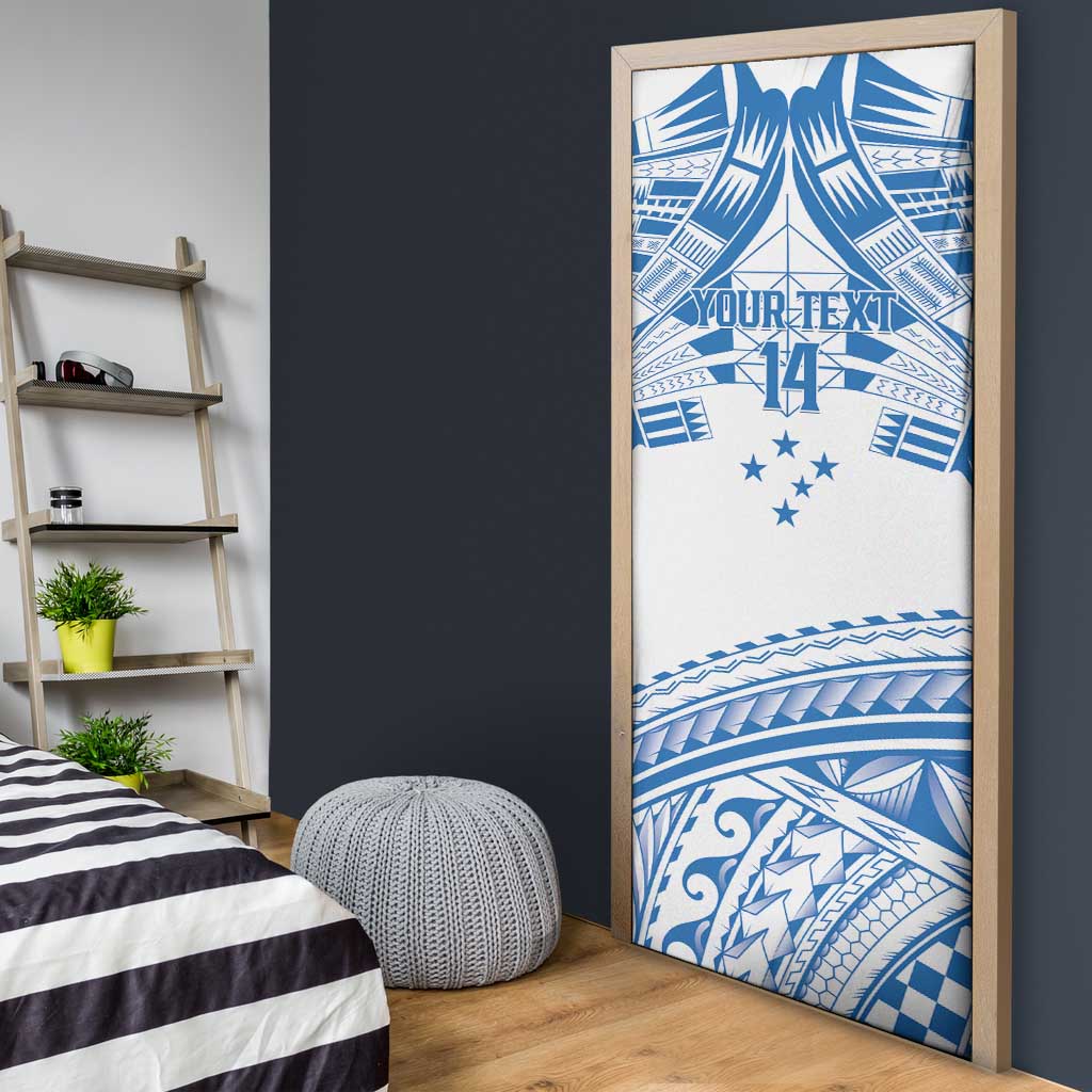 Toa Samoa Rugby Custom Door Cover Uso aso uma Samoan Pattern White - Polynesian Pride