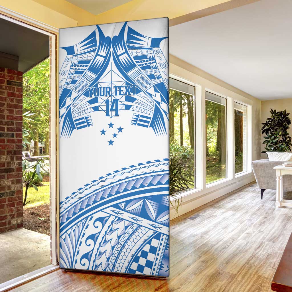 Toa Samoa Rugby Custom Door Cover Uso aso uma Samoan Pattern White - Polynesian Pride