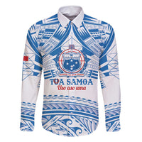 Toa Samoa Rugby Custom Family Matching Long Sleeve Bodycon Dress and Hawaiian Shirt Uso aso uma Samoan Pattern White - Polynesian Pride