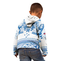 Toa Samoa Rugby Custom Kid Hoodie Uso aso uma Samoan Pattern White - Polynesian Pride