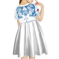 Toa Samoa Rugby Custom Kid Short Sleeve Dress Uso aso uma Samoan Pattern White - Polynesian Pride