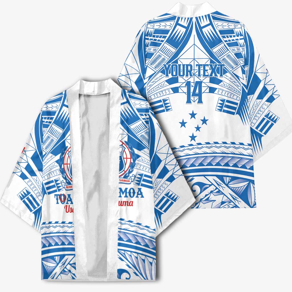 Toa Samoa Rugby Custom Kimono Uso aso uma Samoan Pattern White - Polynesian Pride