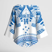 Toa Samoa Rugby Custom Kimono Sleeve Blouse Uso aso uma Samoan Pattern White - Polynesian Pride