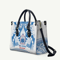Toa Samoa Rugby Custom Leather Bag Uso aso uma Samoan Pattern White - Polynesian Pride