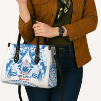Toa Samoa Rugby Custom Leather Bag Uso aso uma Samoan Pattern White - Polynesian Pride