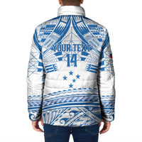 Toa Samoa Rugby Custom Padded Jacket Uso aso uma Samoan Pattern White - Polynesian Pride