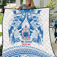Toa Samoa Rugby Custom Quilt Uso aso uma Samoan Pattern White - Polynesian Pride