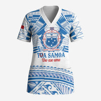 Toa Samoa Rugby Custom Scrub Top Uso aso uma Samoan Pattern White - Polynesian Pride